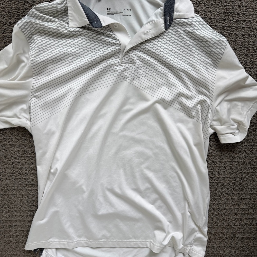 Under Armour Men's Polo Shirt in White and Gray